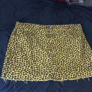 Animal print denim Skirt